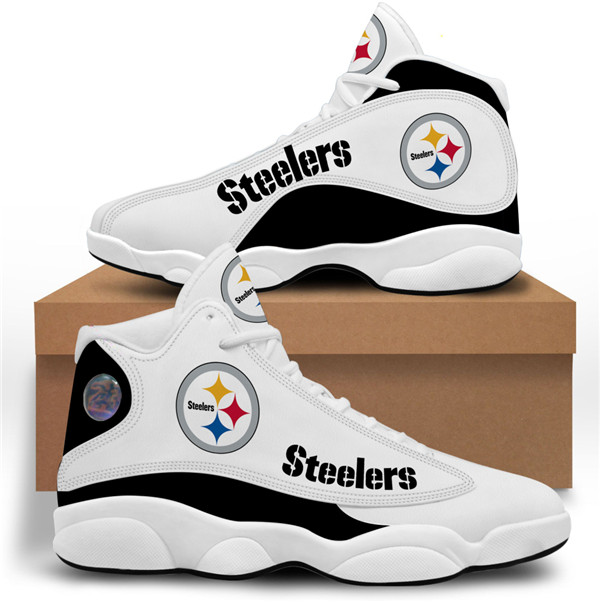 Women's Pittsburgh Steelers AJ13 Series High Top Leather Sneakers 004
